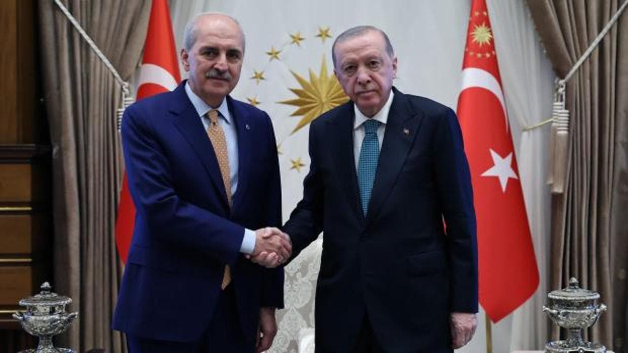 Erdoğan, TBMM Başkanı Kurtulmuş ile Külliye'de bir araya geldi