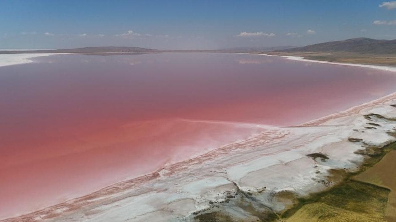 Tuz Gölü'nün renk değiştiren sularına şifa arayanlar akın etti: Kışın buz mavisi, yazın pembe!