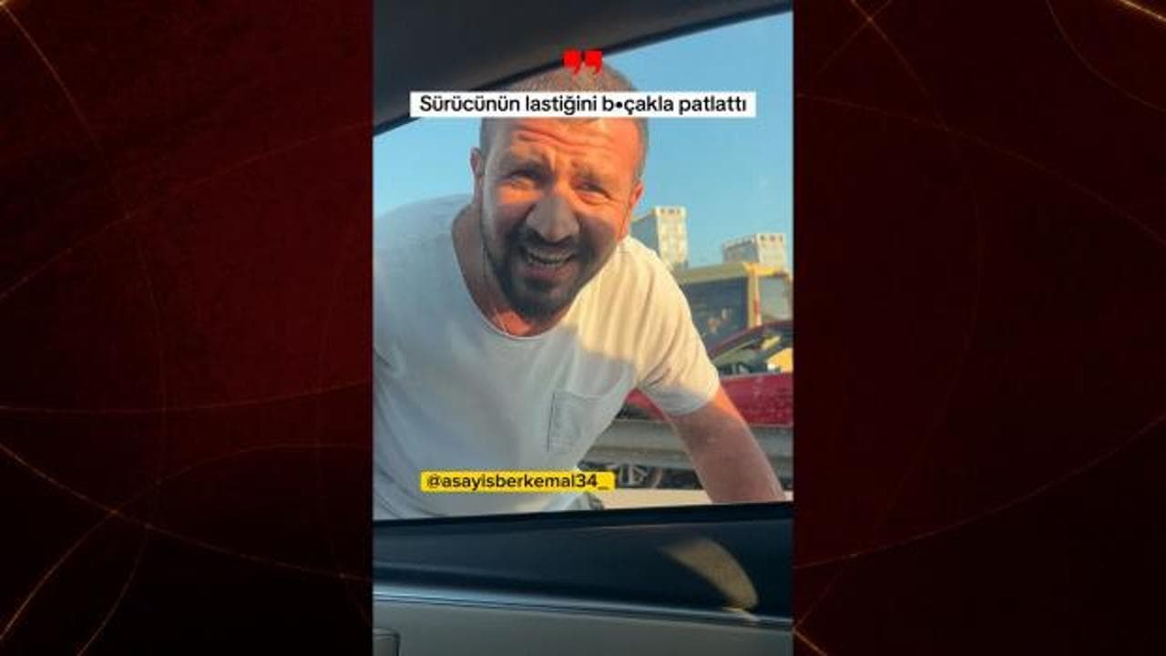 Küçükçekmece'de trafikte dehşet: Yol yüzünden aracın lastiğini bıçakla kesti