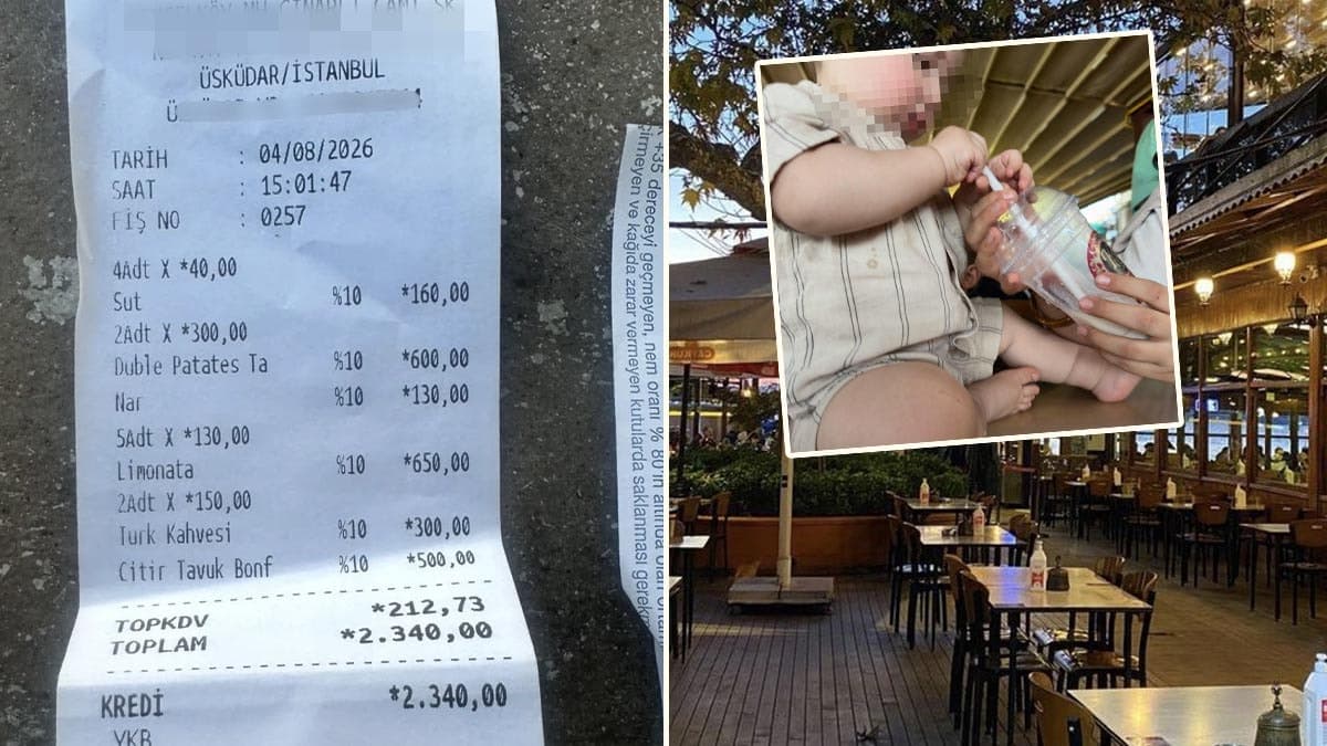 Restoranda dışarıdan getirilen sütün parası yansıtıldı: Aile şok oldu