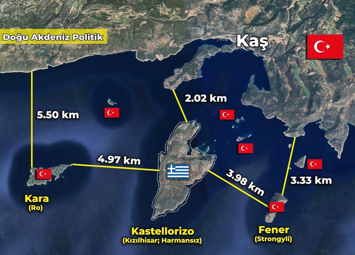 Yunanistan, Antalya'ya 2 Kilometre Mesafede Askeri Yığınak Gerçekleştirdi